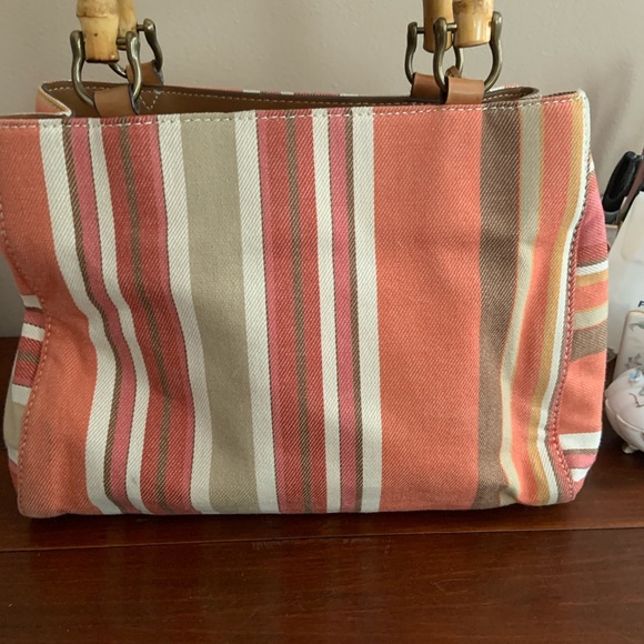 Vintage Fossil Striped Satchel - Picture 2 of 10